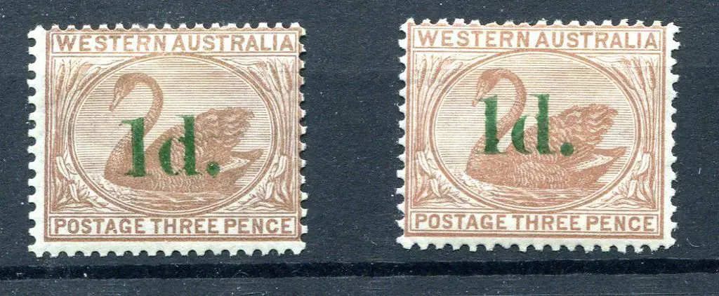1885 "1d." surcharge in green on 3d pale brown ... Image 1++