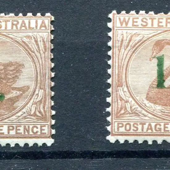 1885 "1d." surcharge in green on 3d pale brown ...