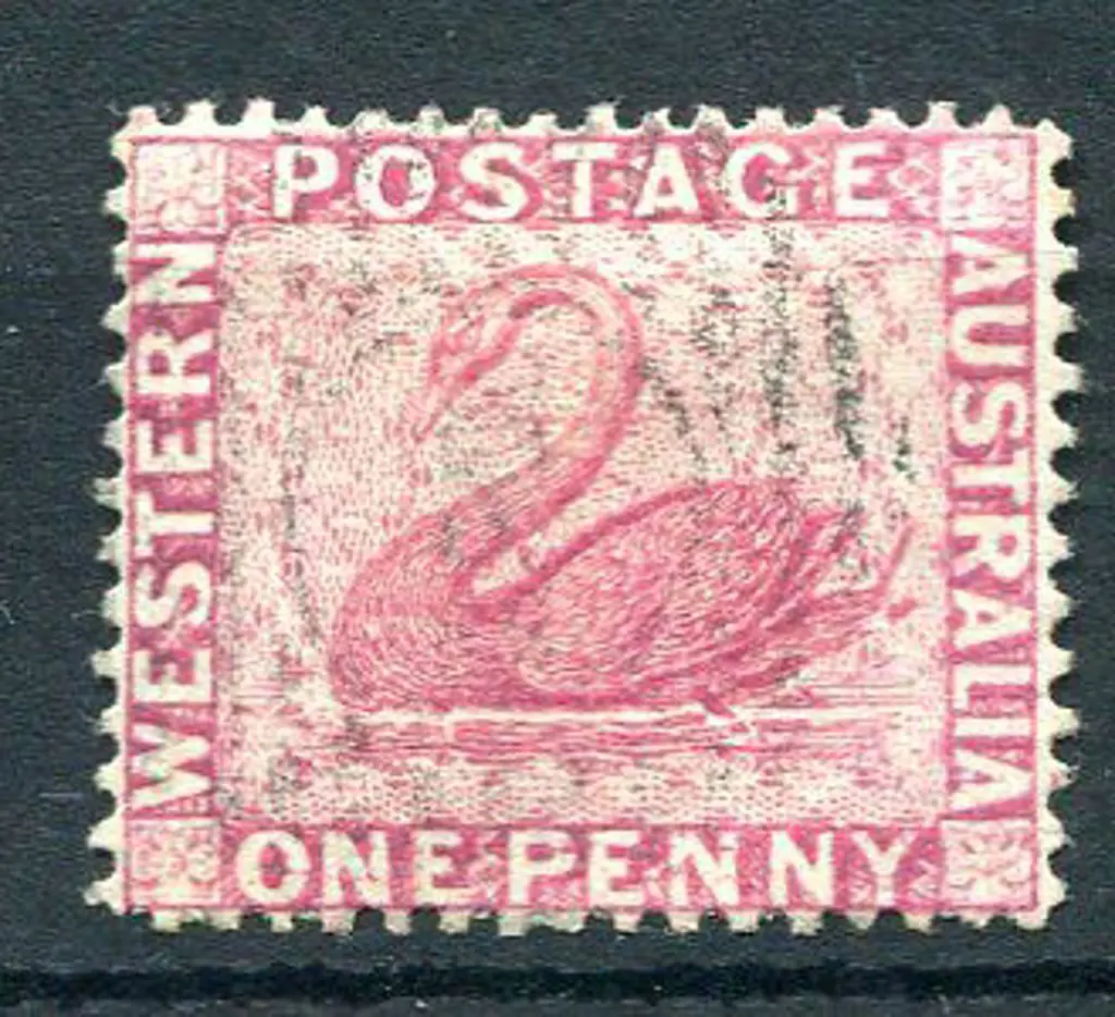 1888 1d carmine-pink with "double tailed" swan ... Image 1++