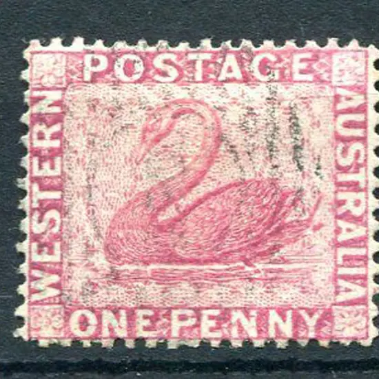 1888 1d carmine-pink with "double tailed" swan ...