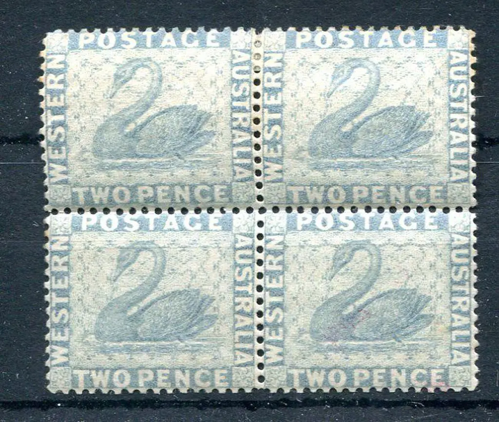 1888 2d grey block of 4 with 2 x MH & others MUH. ... Image 1++