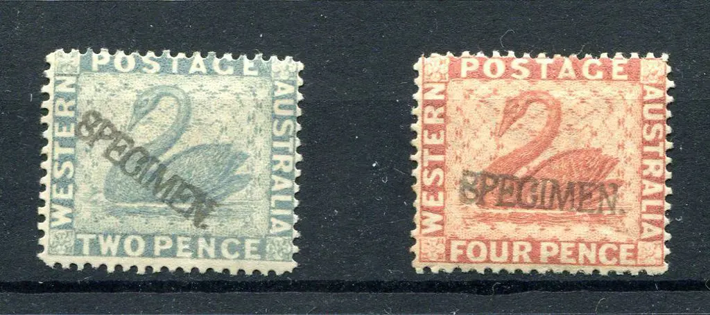 1888 2d grey & 4d red-brown ovptd "SPECIMEN". Both ... Image 1++