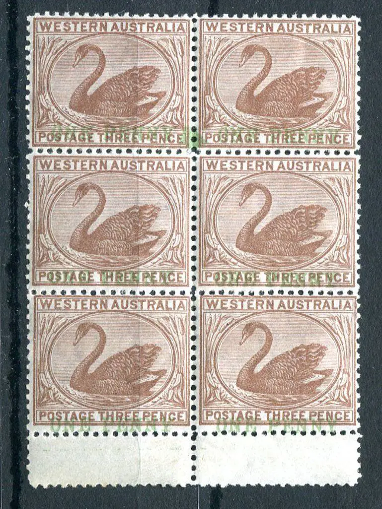 1893 "ONE PENNY" surcharge in green on 3d pale ... Image 1++