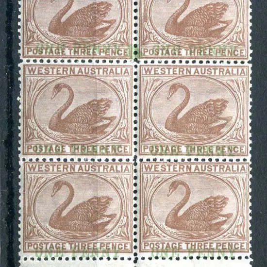 1893 "ONE PENNY" surcharge in green on 3d pale ...