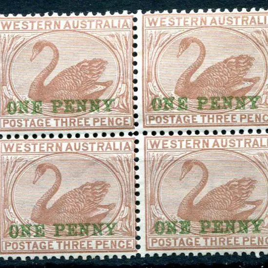 1893 "ONE PENNY" surcharge in green on 3d ...