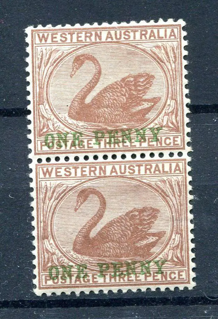 1893 "ONE PENNY" surcharge in green on 3d pale ... Image 1++