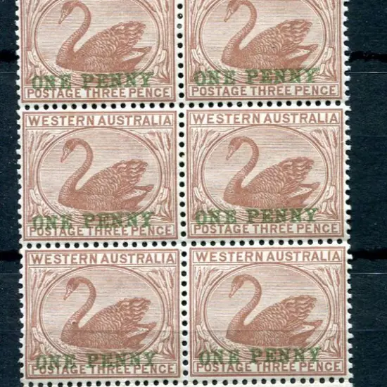 1893 "ONE PENNY" surcharge in green on 3d pale ...