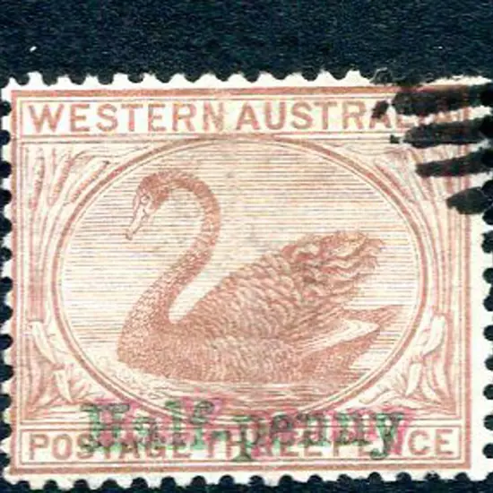1895 "Half-penny" surcharge in red & green on 3d ...