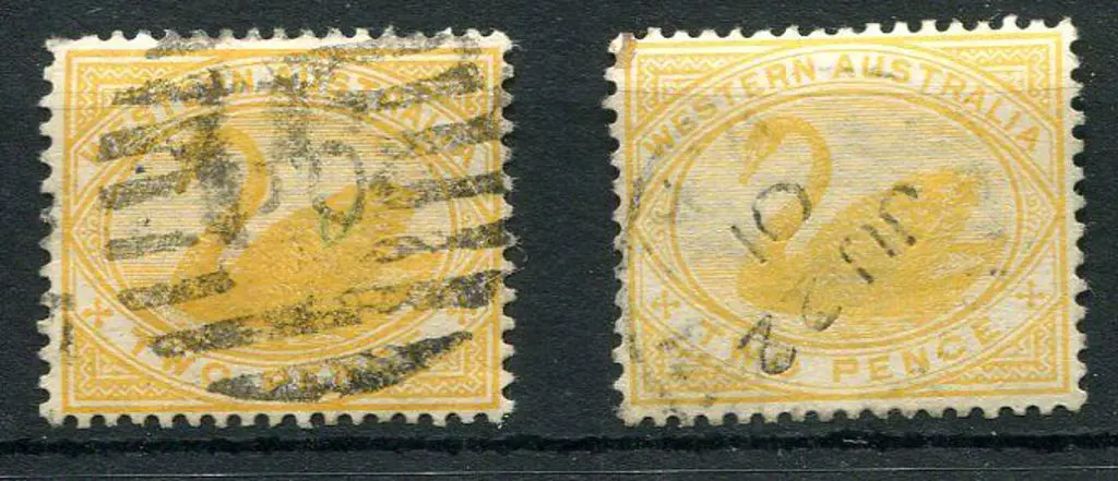 1899 2d yellow "W Crown A" wmk inverted used with ... Image 1++