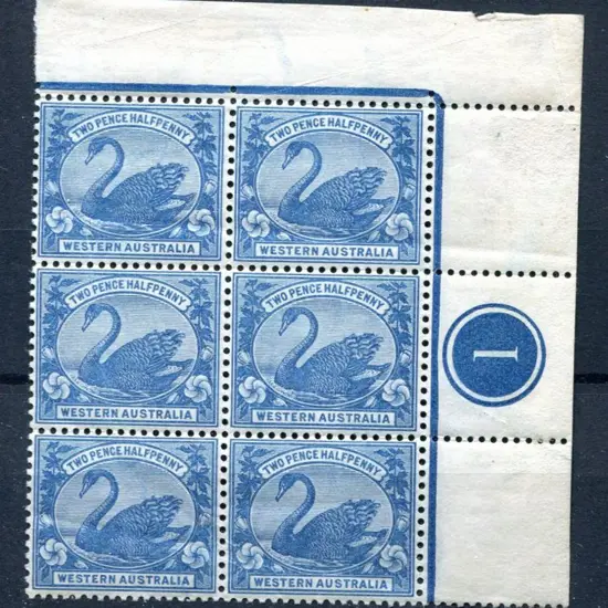 1901 2½d blue, W Crown A wmk perf. 14 in top right ...