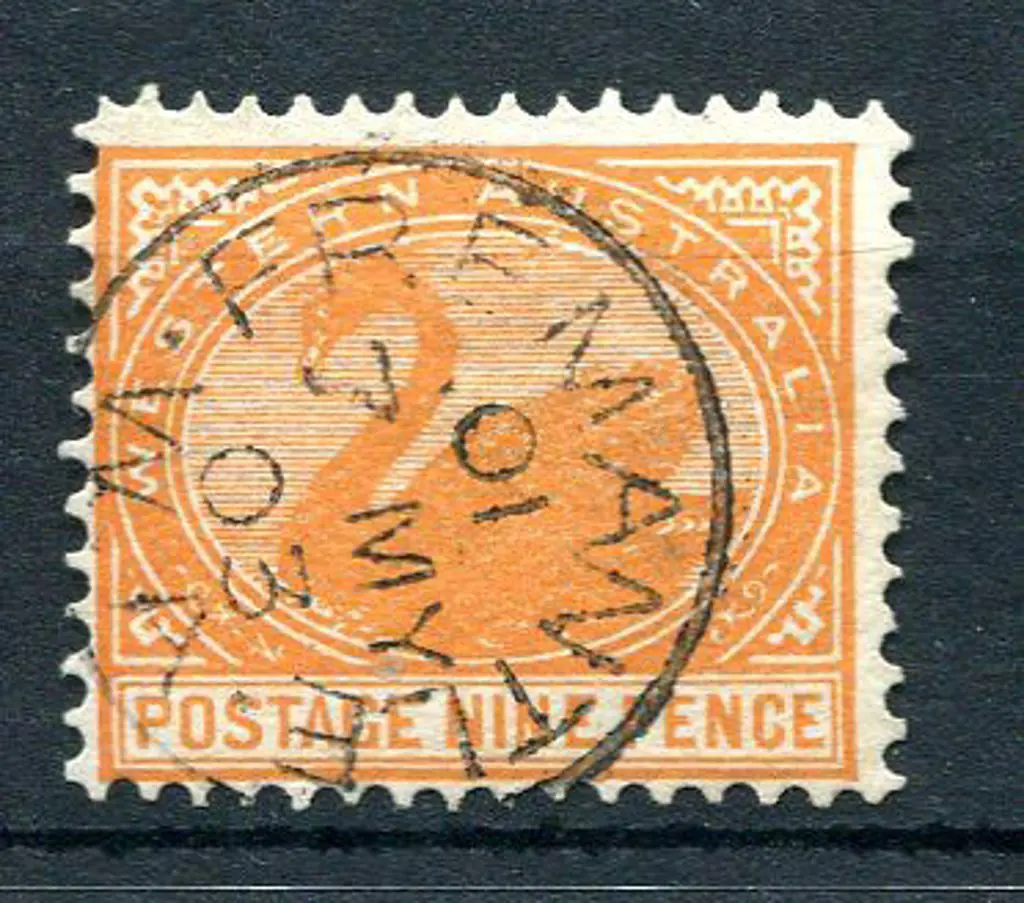 1906 9d yellow-orange superb used with "bullseye" ... Image 1++