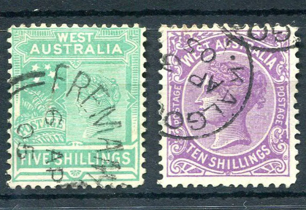 1902 5/- emerald green fine used with crisp 1905 ... Image 1++