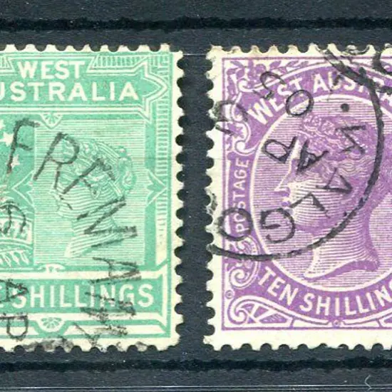 1902 5/- emerald green fine used with crisp 1905 ...