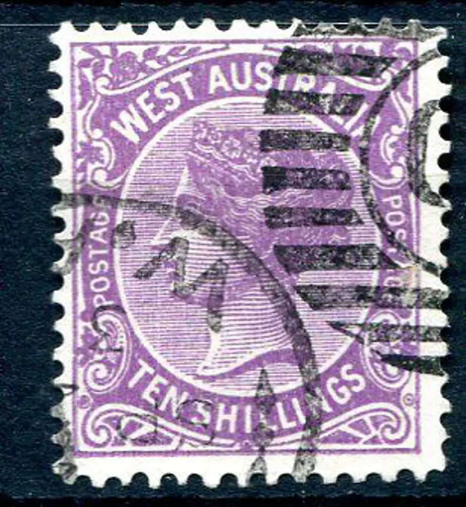 1902 10/- deep mauve fine used with neat part ... Image 1++