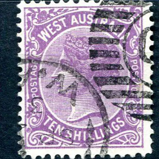 1902 10/- deep mauve fine used with neat part ...