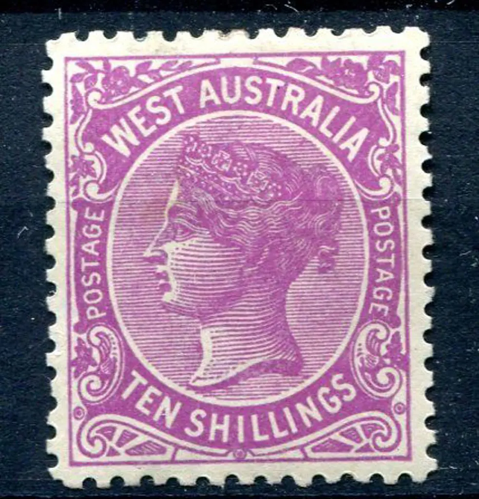 1910 10/- bright purple. MH with excellent ... Image 1++