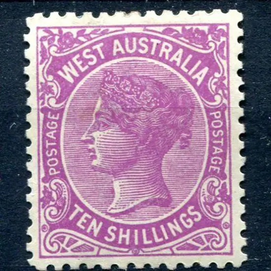 1910 10/- bright purple. MH with excellent ...