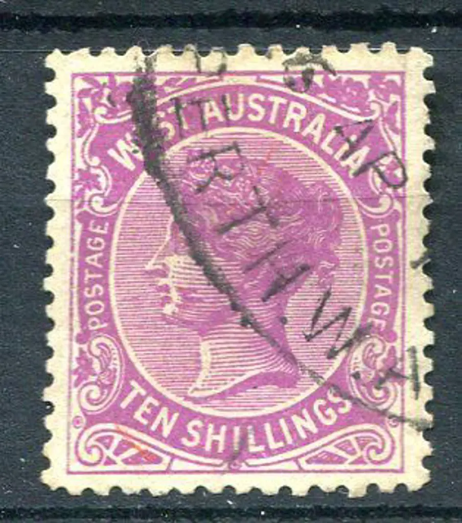 1910 10/- bright purple F/U by oval Registered ... Image 1++