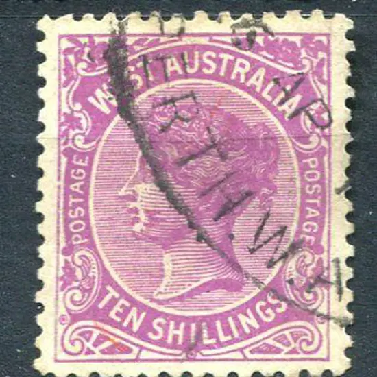 1910 10/- bright purple F/U by oval Registered ...