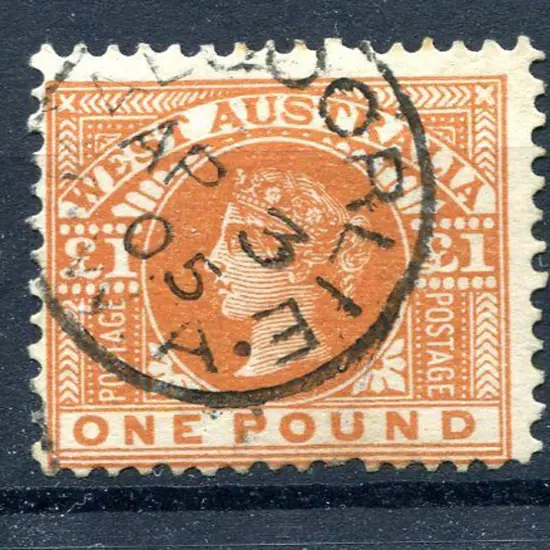 1902 £1 orange-brown. Fine used with neat ...