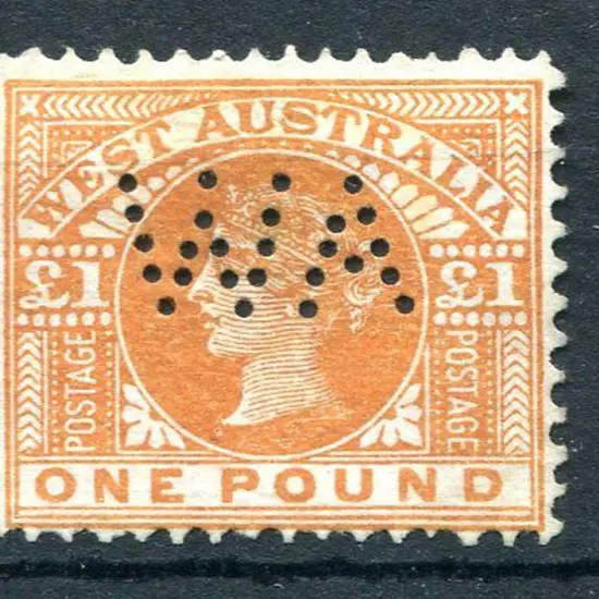 1902 £1 orange-brown perfined "WA". MNG. Rarely ...