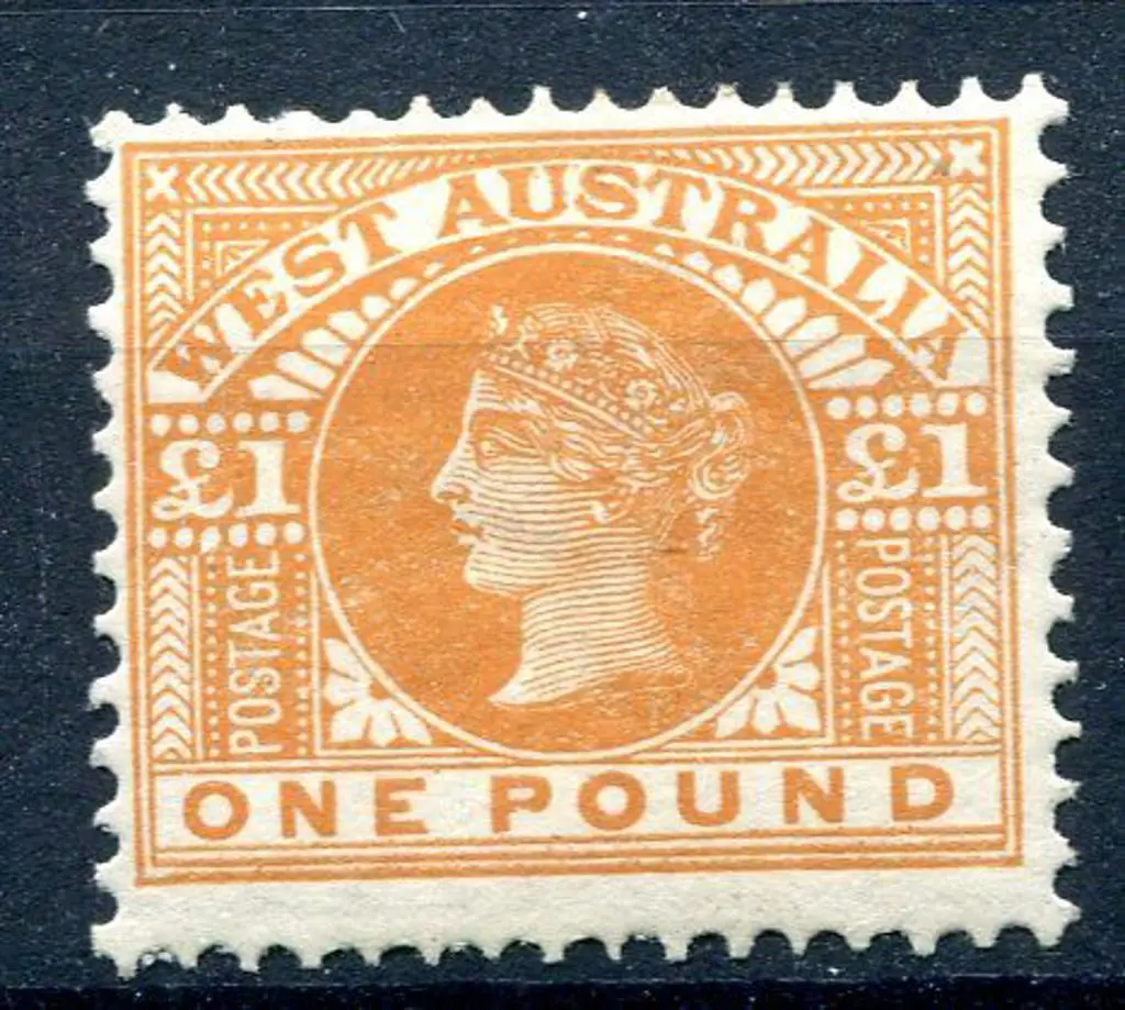 1909 £1 orange. MH, off centre but excellent ... Image 1++
