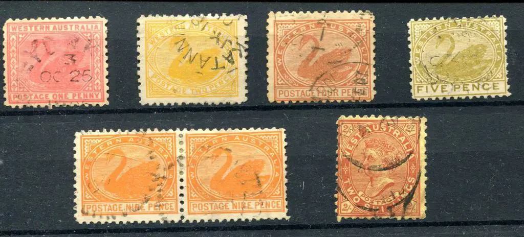 1902/11 1d carmine-rose F/U (SG 129), 2d yellow ... Image 1++