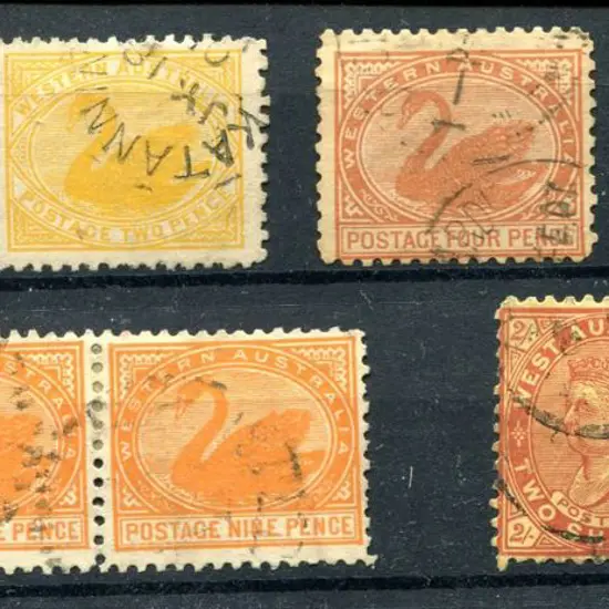1902/11 1d carmine-rose F/U (SG 129), 2d yellow ...