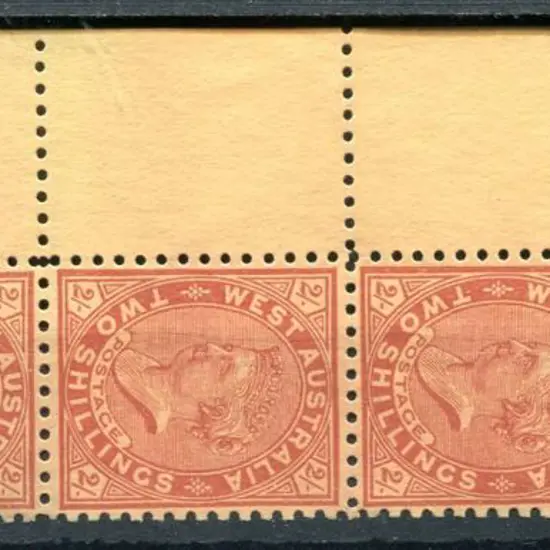 1902 2/- bright red on yellow in marginal vertical ...