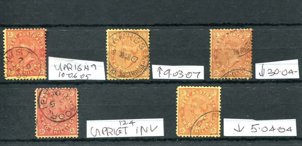 1902 2/- bright red/yellow with upright & upright ... Image 1++