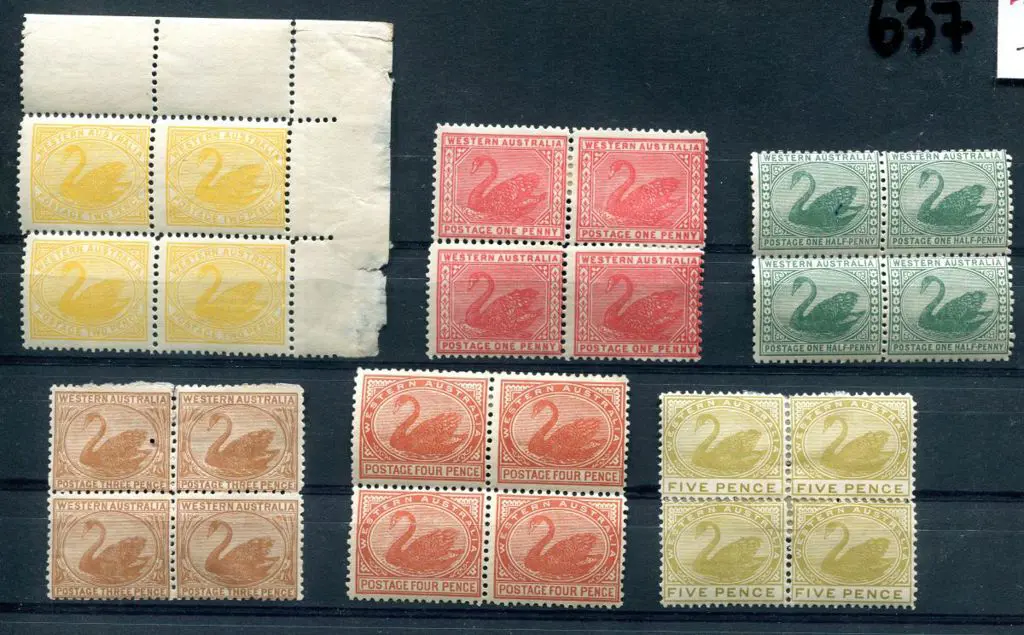 1905/12 Blocks of 4 for ½d green MUH/MLH (SG 138), ... Image 1++
