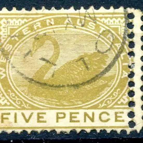 1909 5d olive-green, perf. 12x12½ with double perf ...