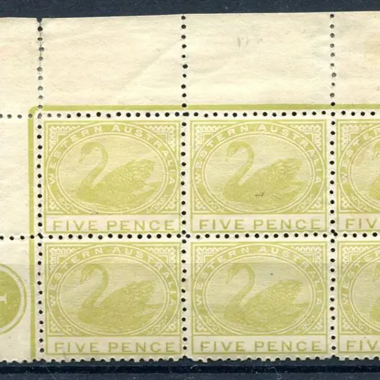 1912 5d pale greenish-yellow, Plate No.1 in corner ...