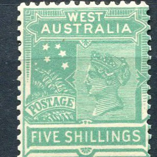 1907 5/- emerald-green, perf. 12½. MUH, centred ...