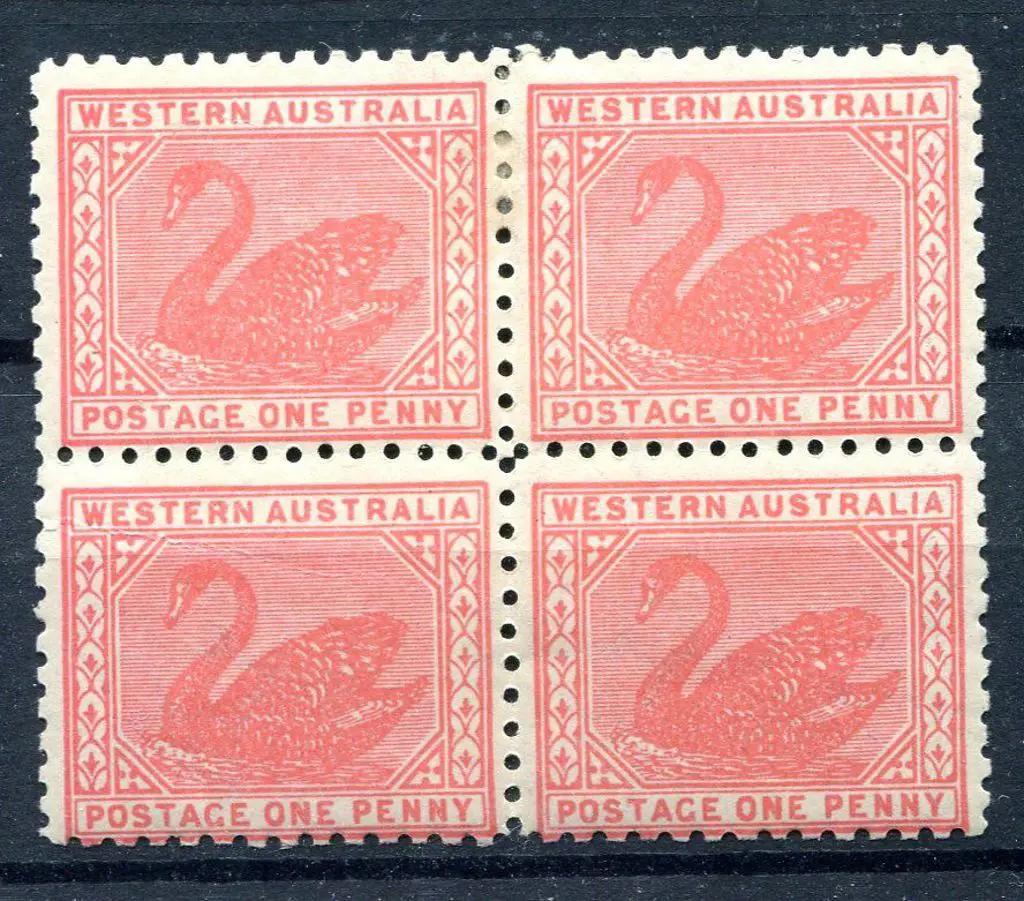 1906 1d rose-pink, wmk upright block of 4. ... Image 1++
