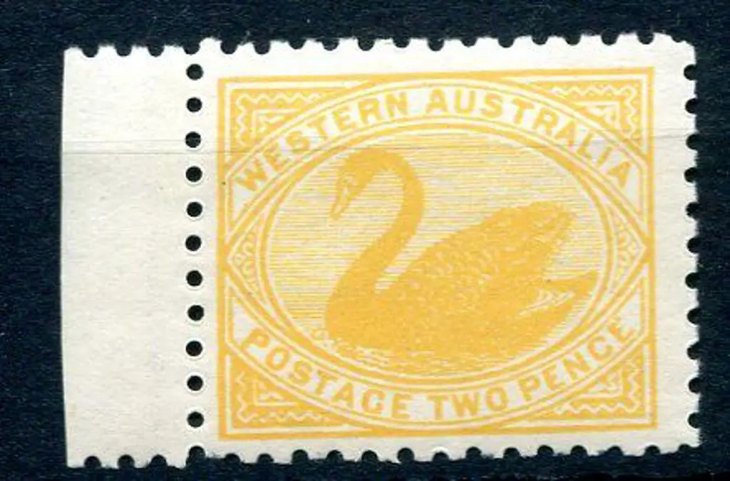 1905 2d yellow with left hand selvedge example. ... Image 1++