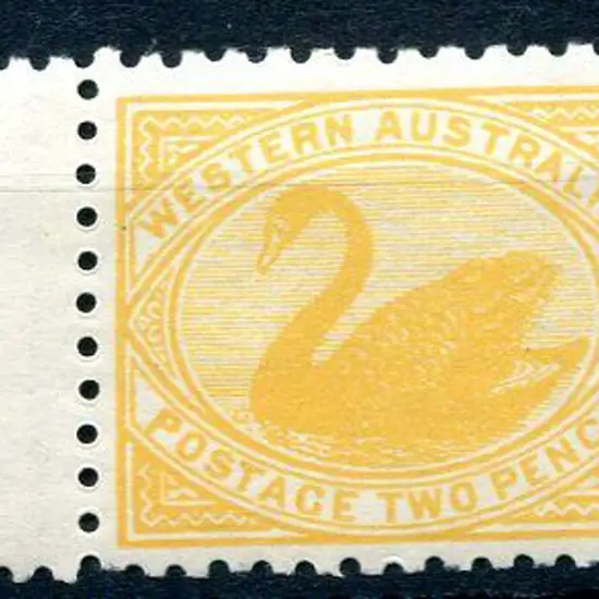 1905 2d yellow with left hand selvedge example. ...