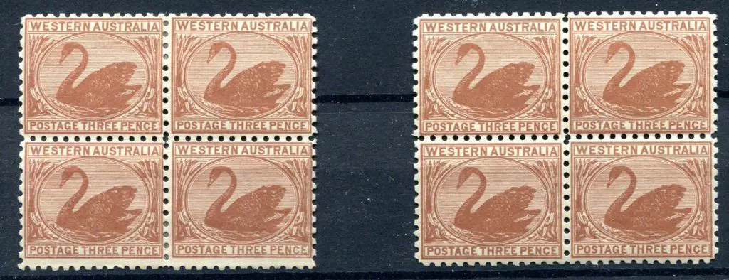 1905 3d brown, perf. 11 blocks of 4 x 2. Both ... Image 1++