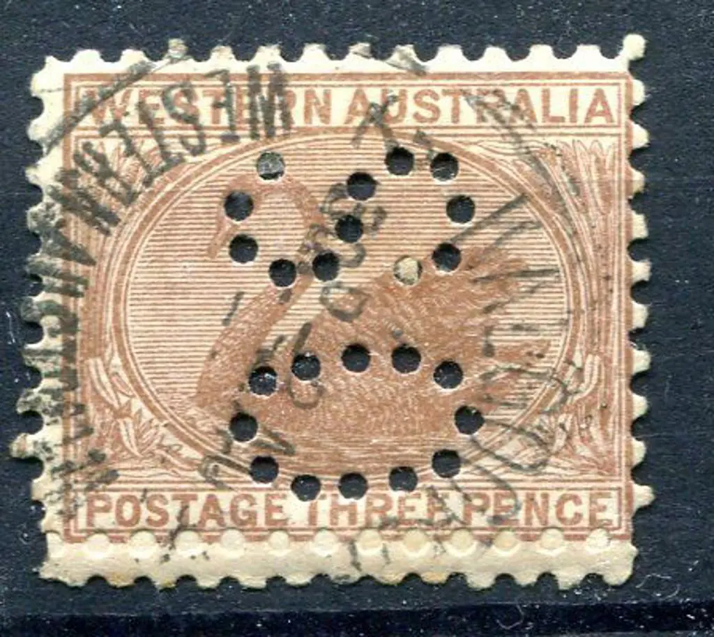 1905 3d brown with strip reinforcement & re-perfed ... Image 1++