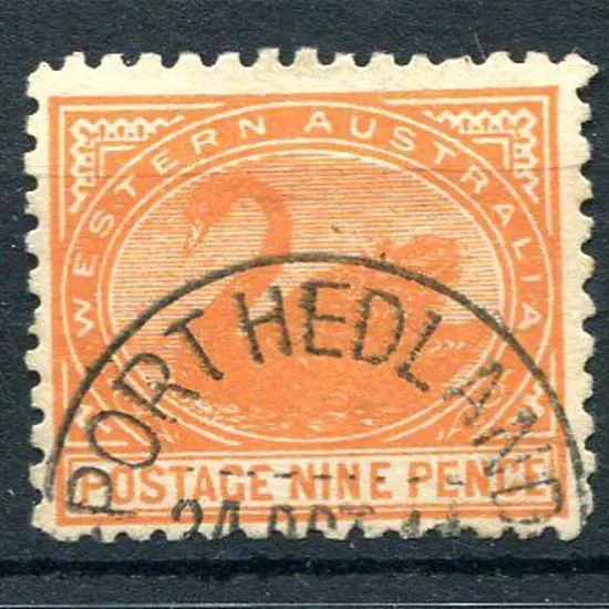 1905 9d red-orange. Fine used with Port Hedland ...
