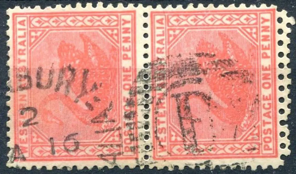 1908 1d rose-pink vert pair, perf 12½. Lower stamp ... Image 1++