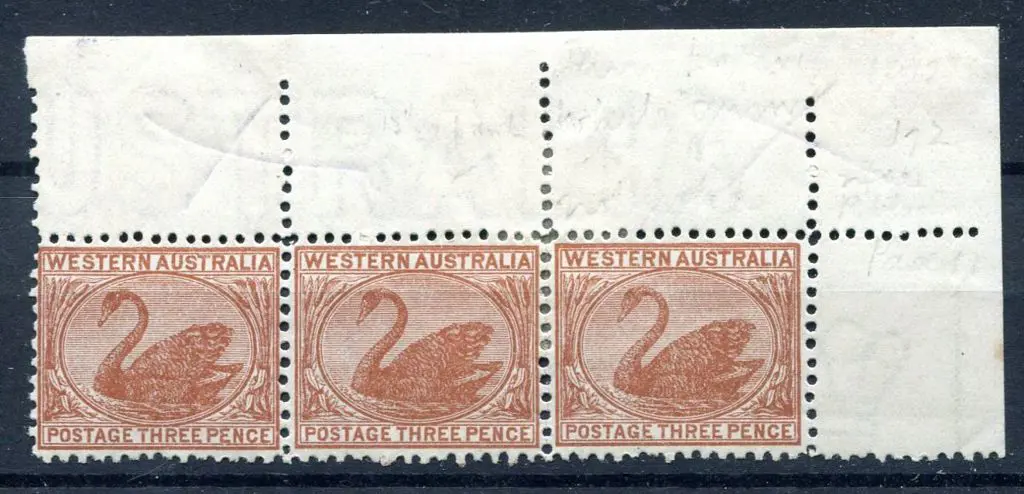 1912 3d brown with upright wmk on thin ready ... Image 1++