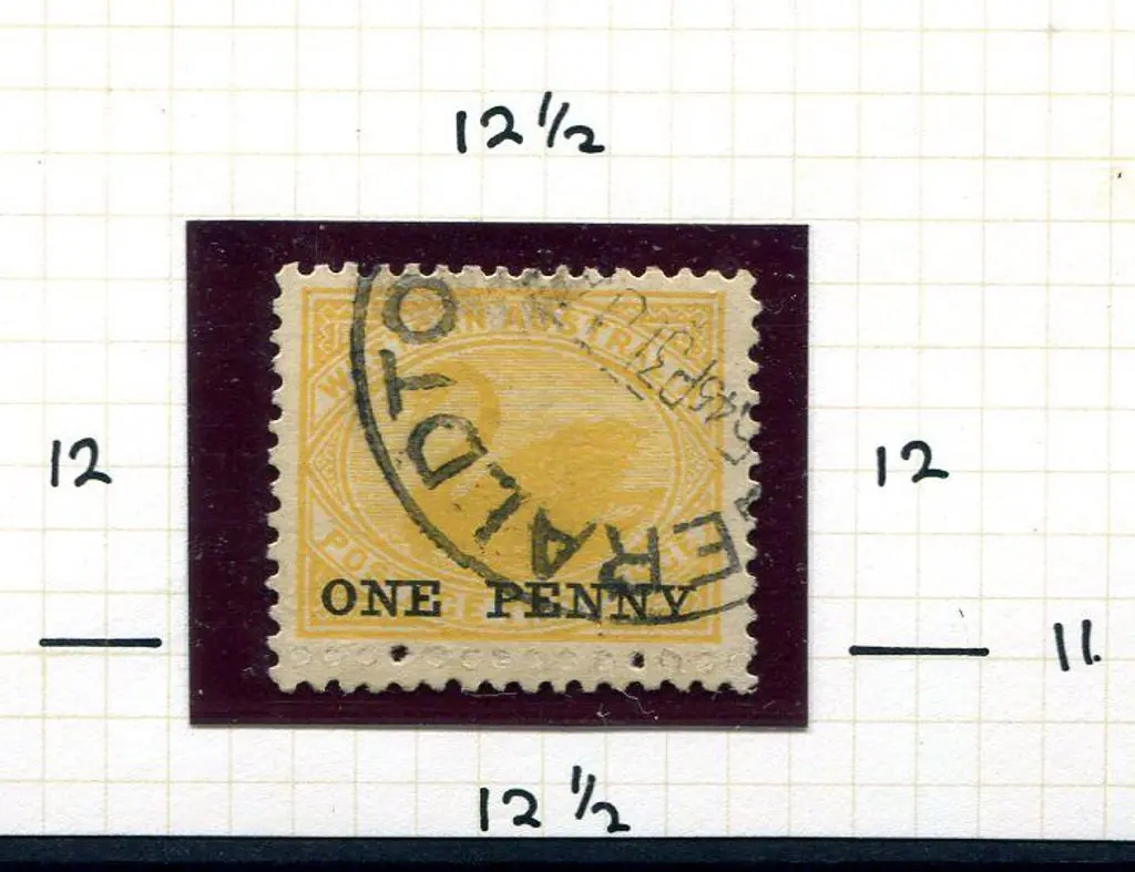 1912 "ONE PENNY" ovpt on 2d yellow swan with ... Image 1++