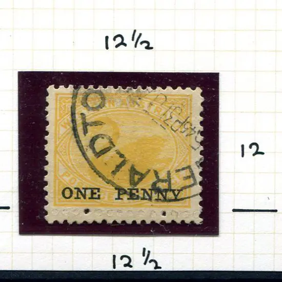 1912 "ONE PENNY" ovpt on 2d yellow swan with ...