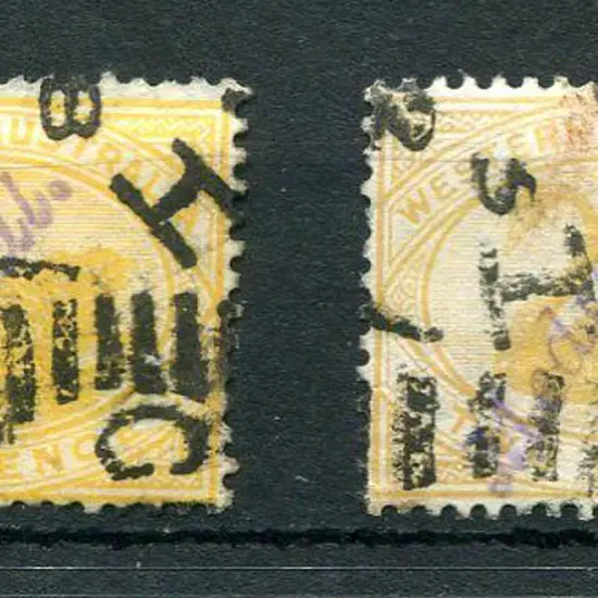 1898/1907 2d bright yellow in 2 shades, W Crown A ...