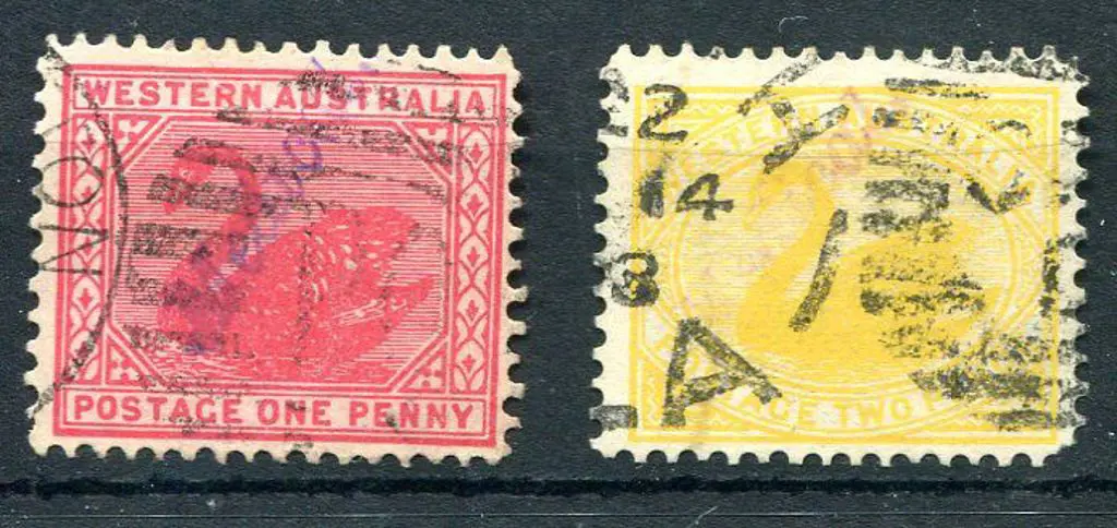1902/11 1d carmine with upright inverted wmk & 2d ... Image 1++
