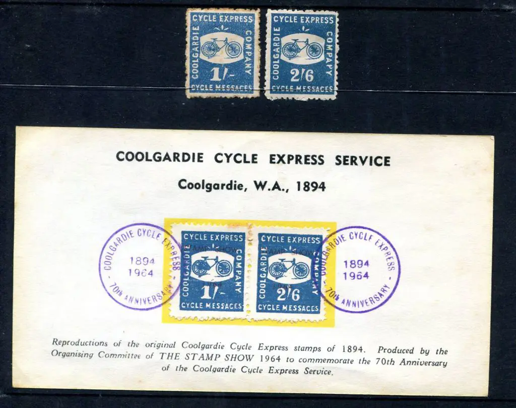 1893 1/- & 2/6d Coolgardie Cycle Express. 1/- ... Image 1++
