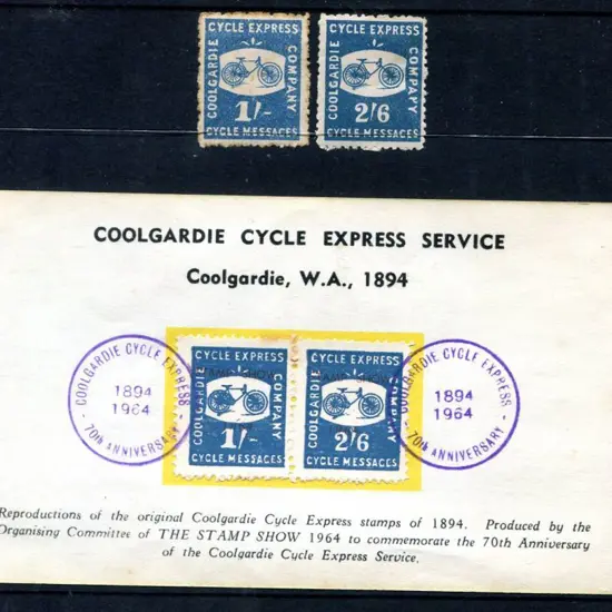 1893 1/- & 2/6d Coolgardie Cycle Express. 1/- ...