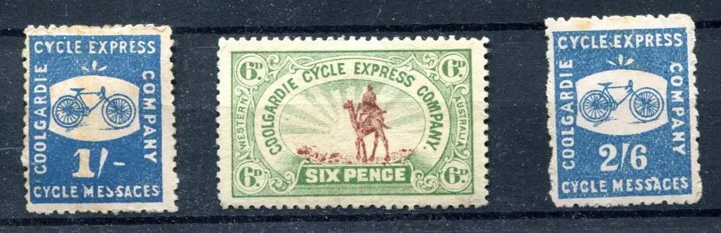 1893 1/- & 2/6d Coolgardie Cycle Express MH with ... Image 1++