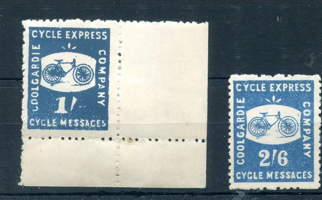 1893 1/- & 2/6d Coolgardie Cycle Express. 1/- with ... Image 1++